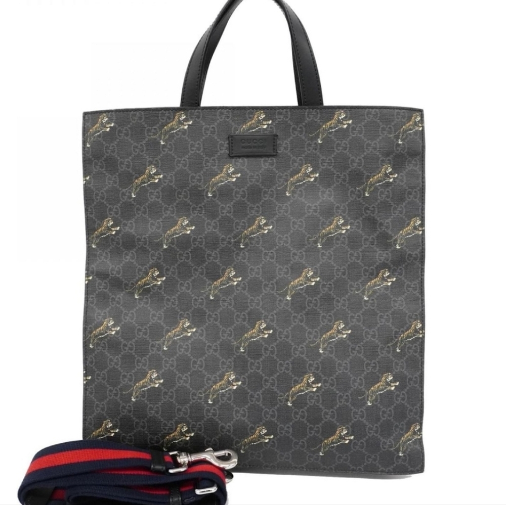 Gucci Tote Bag GG Supreme Sherry Line